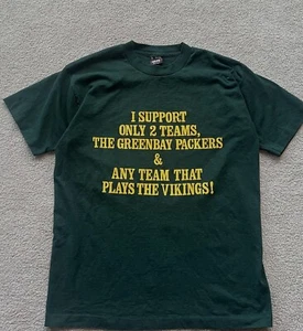 Vintage Green Packers Viking Tee Shirt Single Stitch Men’s Large - Bild 1 von 6