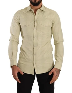 DOLCE & GABBANA Shirt SICILIA Gray Dotted Semi Fitted Formal 39/US15.5/S $300 - Picture 1 of 8