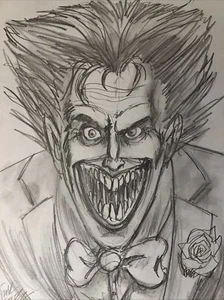 Dibujo artístico cómico original del Joker por Frank Forte bocetos DC Comics Batman - Imagen 1 de 3