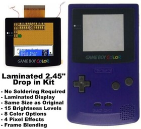 Game Boy Color Laminated IPS Backlight NO SOLDER 2.45 Drop in Kit - Gameboy GBC