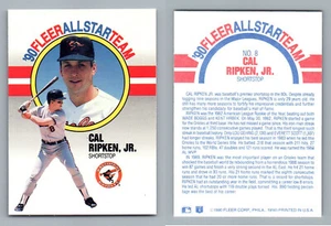 1990 Fleer Allstar Team Insert 8 Cal Ripken Jr ORIOLES - Bild 1 von 1