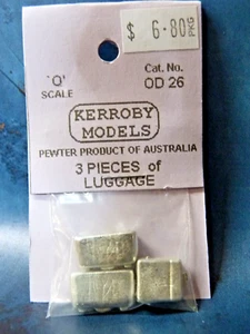 Kerroby Models white metal detail 3 luggage pieces Part# OD26 O Scale 1/43 1/48 - Picture 1 of 1