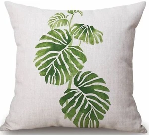 18" Cushion Cover - Tropical Leaves Print - Stylish - Picture 1 of 4