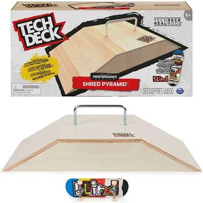 Tech Deck Shred Pyramiden Set Holzrampenset + Zubehör mit Metallschiene
