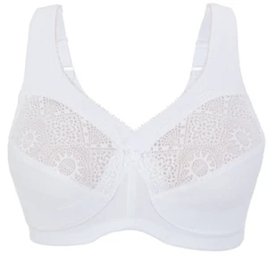 Glamorise Bra 38D COMFY~SUPPORT (35% Cotton) WIDE-STRAPS White NEW SEALED - Picture 1 of 12