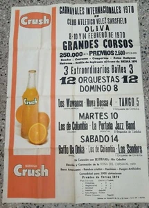 Argentina Giant Poster Orange Crush Soda International Carnival 1970 43 1/4"x28" - Picture 1 of 1