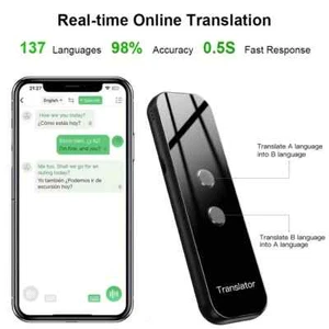 Smart Portable Language Translator Device, Bluetooth, Travel & Business Use - Zdjęcie 1 z 12
