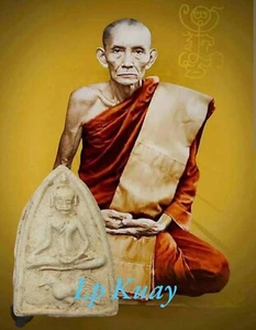 Thai Amulet Buddha Coin Lp Kuay Magic Powerful Lucky Wealth Talisman Pendant - Picture 1 of 5
