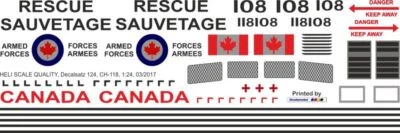 Decal 124 Bell UH-1D / CH-118 Canadian Armed Forces Yellow 108 - Image 1 of 2