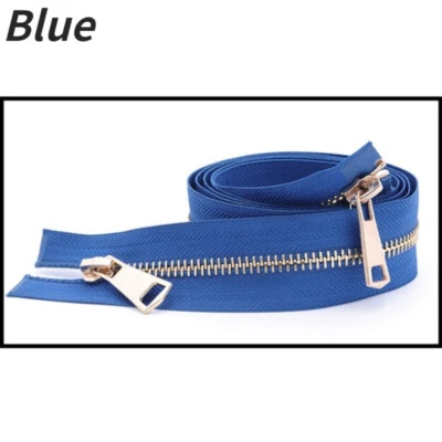 120cm Metal Zipper Copper Teeth Open-End Double-Sided Slider Pull for Sewing DIY - Image 1 of 4