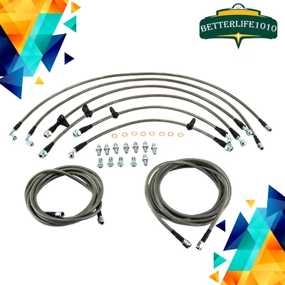 Front + Rear Brake Line Replacement Kit For 94-01 Acura Integra RS LS non abs - Image 1 of 4