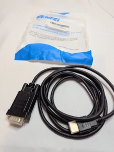 1.8m HDMI to VGA Cable Monitor Lead PC XBOX Laptop Converter Adapter UK BENFEI - Picture 1 of 6