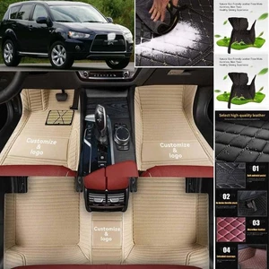 For Mitsubishi Outlander Car Floor Mats Anti-Slip Carpets Handmde Liners - Foto 1 di 26