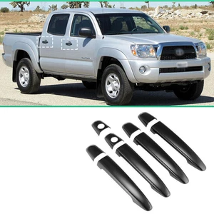 Cubiertas de manija de 4 puertas apto para 05-15 Toyota Tacoma/2003-2009 4Runner negro brillante - Imagen 1 de 19