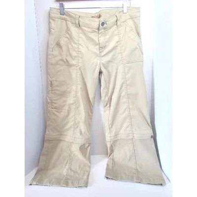 Pantalones de senderismo Prana Monarch convertibles tiro medio pierna ancha talla 14 elásticos Foto 1 de 4