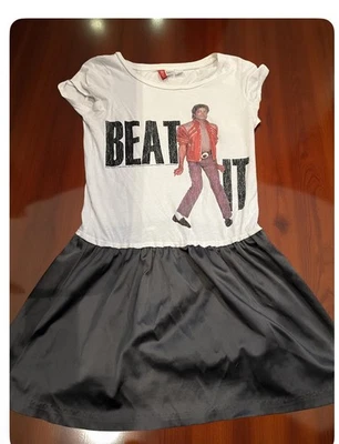 Upcycled Vintage 80s Beat It Michael Jackson Shirt Dress One Of A Kind - Image 1 of 4