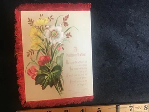 SELTEN SCHÖNE 1877-87 gefaltete Weihnachtskarte Seide Fransen ex. Cond Spottiswoode - Bild 1 von 4