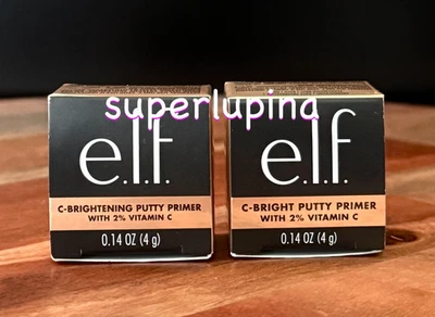 2x e.l.f. C-Bright Putty Primer with 2% Vitamin C NEW elf Deluxe Sample 0.14 oz - Image 1 of 4