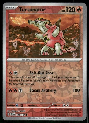 Turtonator 035/162 Common Reverse Holo NM Pokemon SV05: Temporal Forces - Image 1 of 2