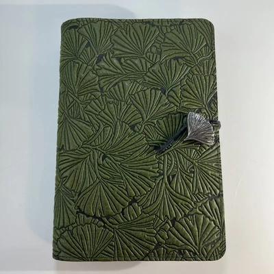 Oberon Design Green Leather Journal Notebook Large 6x9 Refillable Leaves NWT - Image 1 of 3