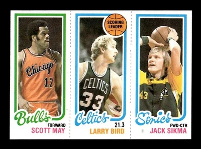 1980-81 Topps #30 / 47 / 232 Scott May / Larry Bird / Jack Sikma TL NM-MT - Image 1 of 2
