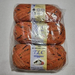 Lote de 3 acrílicos TLC Wiggles hilo color 209 naranja 3,5 OZ - Imagen 1 de 7