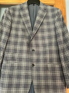 Abrigo deportivo de lana Jack Victor para hombre gris/púrpura ventana Super 110 Nigel talla 40R - Imagen 1 de 17