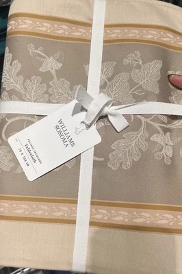 New Williams Sonoma  Foliage Jacquard Oak Tablecloth 70”x108” NWT $199 Fall - Image 1 of 3