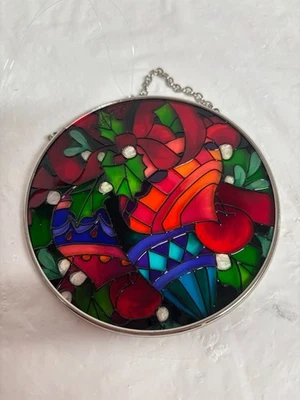 Joan Baker Vidrieras Pintadas a Mano 4.5" Atrapasoles Adornos de Navidad Foto 1 de 4