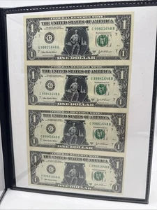 2003 United States Commemorative ILLINOIS LINCOLN Gallery Uncut $1 Bill Sheet - Picture 1 of 10