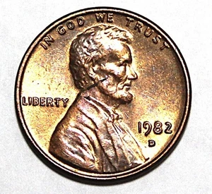 1982-D Lincoln Memorial Large Date 3,11g Copper Cent - Bild 1 von 2