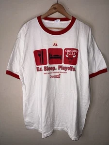 Chicago Bulls Playoffs T Shirt Men’s XL Ringer Majestic 24x31 - Picture 1 of 6