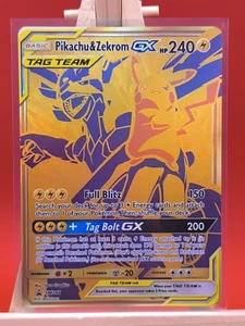 Pikachu & Zekrom GX SM248 Full Art Special Gold Promo Pokemon Card - Picture 1 of 14