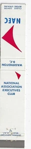 Vintage Matchbook Cover National Association Executives Club Washington DC . - Picture 1 of 3