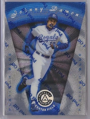 1997 PINNACLE TOTALLY CERTIFIED PLATINUM BLUE JOHNNY DAMON #'d 1999 - Image 1 of 2