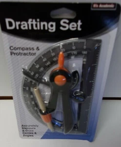 2 packs Drafting sets. Compass & Protractor. Asst. colors. #28 - Picture 1 of 1