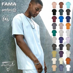 Mens Heavy Oversized T-Shirt Short Sleeve Baggy Thick Cotton Top Long Line Wide - Picture 1 of 43