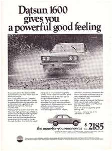 1970 Datsun 1600 (510) come commercializzato in Canada - Pubblicità rivista 8,25x11 pollici - Foto 1 di 2