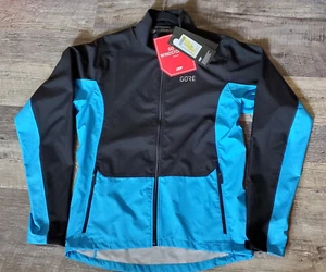 GORE Wear NWT R3 WINDSTOPPER CLASSIC Cycling Running Jacket SZ M Black/Blue - Picture 1 of 7