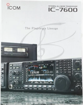 Icom IC-7600 HF/50 MHz All Mode Transceiver Original Pamphlet 7 pages VGC! - Image 1 of 3