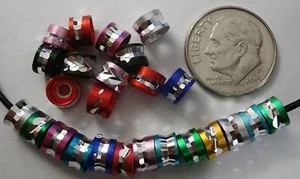 25 Diamond cut aluminum rondelle spacer filler jewelry beads fpb081 - Bild 1 von 2