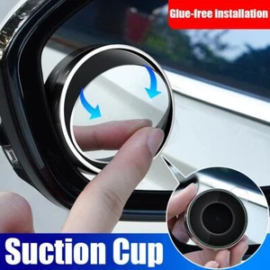 2x Car Blind Spot Mirrors Adjustable Round HD Glass Side Convex Rear View W4O6 - Picture 1 of 17