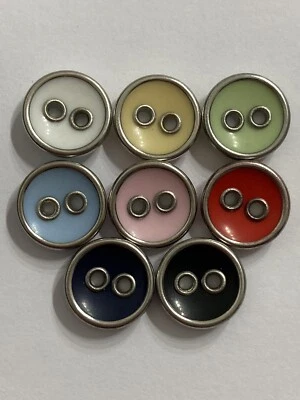 Silver Metal Rim / Eyelet Button 12mm Colour Choice Pack Of 6 - Image 1 of 4