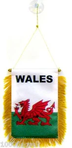 Wales Welsh Dragon Flag Hanging Car Pennant for Car Window or Rearview Mirror. - Picture 1 of 1
