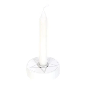 Candelabro blanco pentagrama mesa cónica hechizo gótico hogar fragancia decoración - Imagen 1 de 2