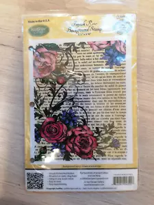 JustRite Papercraft Background Rubber Stamp - French Rose - Picture 1 of 2