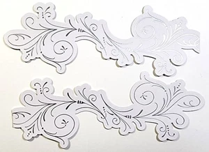 Elegant weiß mit Silberfolie Hochzeit K&Company 4er Set - 6" x 2,25" Aufkleber - Bild 1 von 2