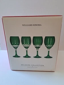 Williams Sonoma WILSHIRE GREEN WINEGLASSES Set/4 - Picture 1 of 4