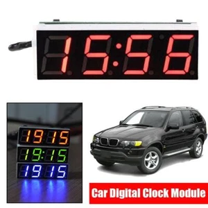 Mini Auto Digitaluhr Thermometer Voltmeter 3 in 1 leuchtende Fahrzeuguhr P J7Y3 - Bild 1 von 13