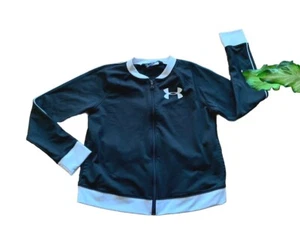 Under Armour Coldgear Loose Fit Full Zip Sweatshirt Jacket Girl's Size XL Black - Picture 1 of 7